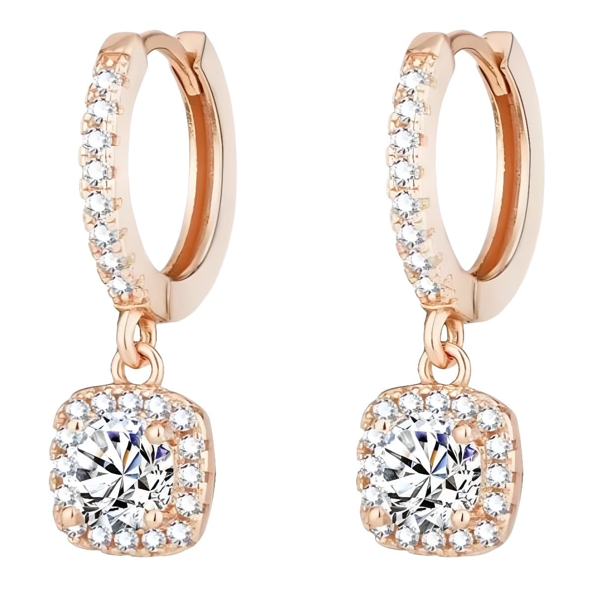 Moissanite earrings s925 sterling silver zircon earrings female earrings classic square bag earrings vibrato jewelry