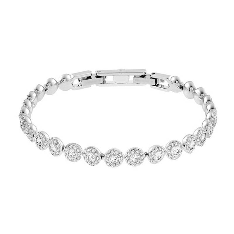 Bracelet en or rose de haute qualité avec fermoir torsadé et diamants, 1 pièce, pour femme. Bracelet en cristal.