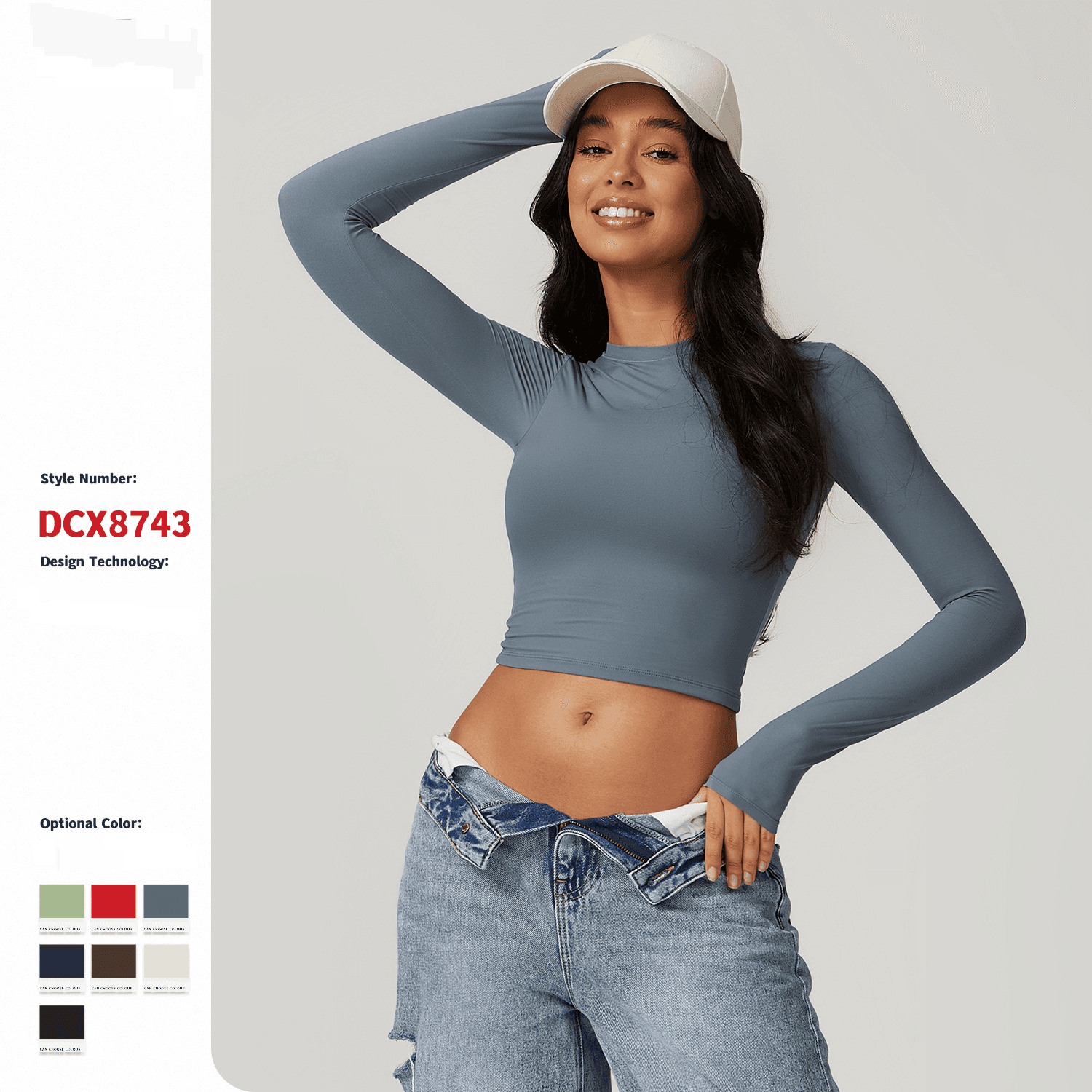 Zechuang Tight Sports T Shirt Quick Drying Long Sleeved Yoga Clothes Pilates Running Sports Fitness Long Sleeved Top 8743
