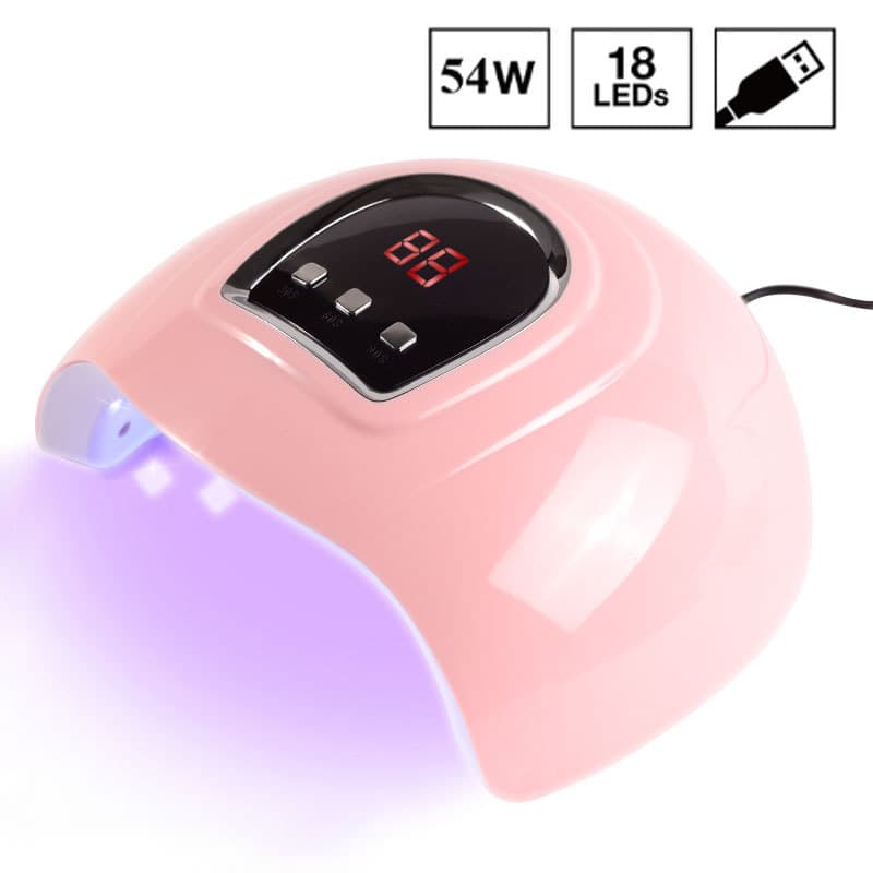 54w Professional Nail Polish Drying Lamp Nail Dryer Led Gel Acrylic Curing Lamp Manicure Timer Multi-speed Dual Lamp