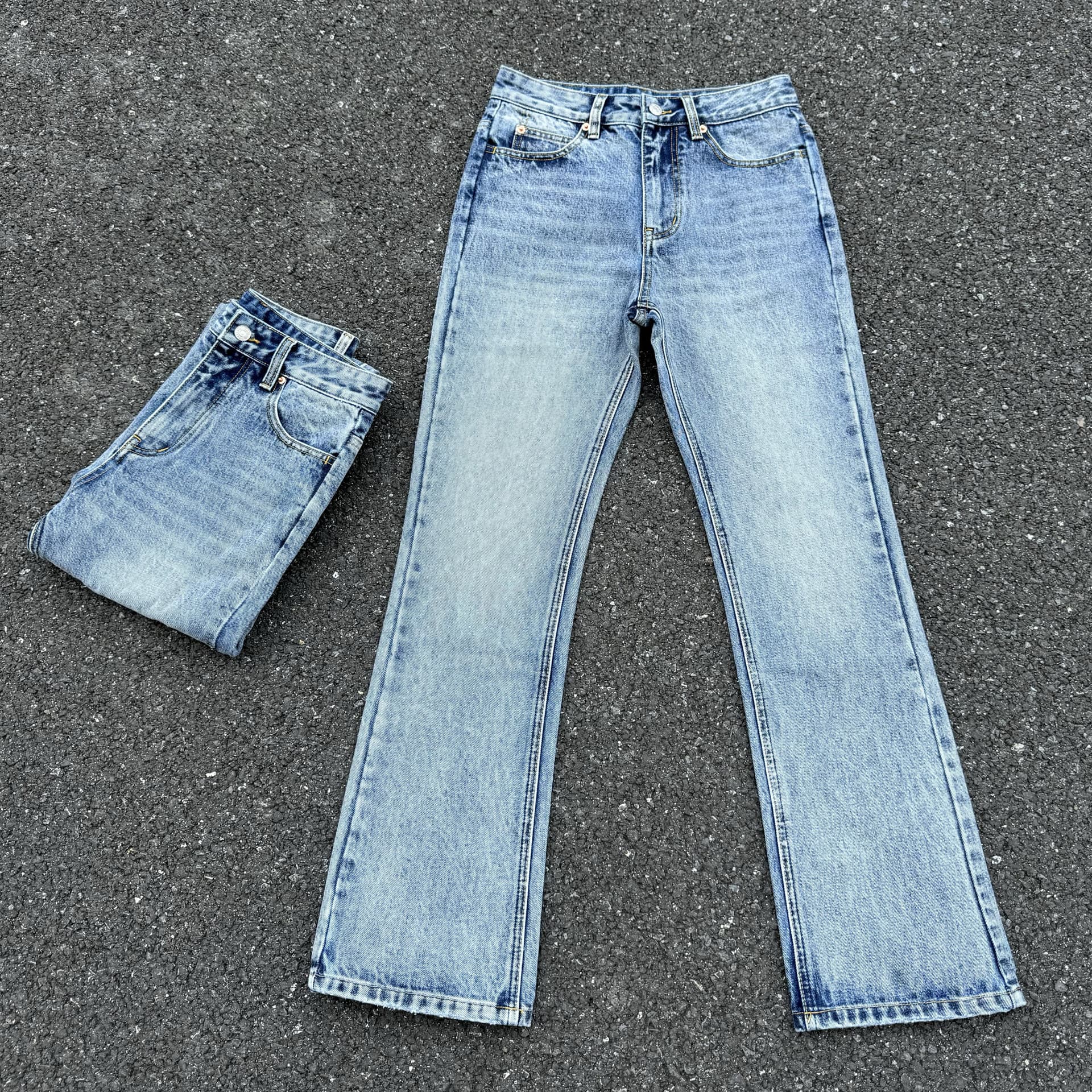 Men's Clothing (Correct marble pattern) 517cleanfit flared jeans snowflake pattern commuter top men's versatile trousers
