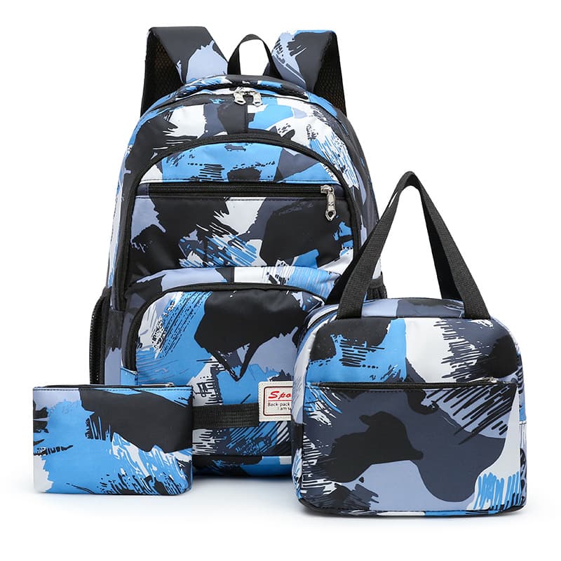 New Large Capacity Backpack Versatile 3-piece Casual Backpack For Male And Female Students