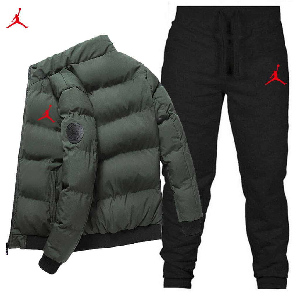 Nouveaux hommes coton veste + pantalon couleur unie imprimé ensemble de sport décontracté