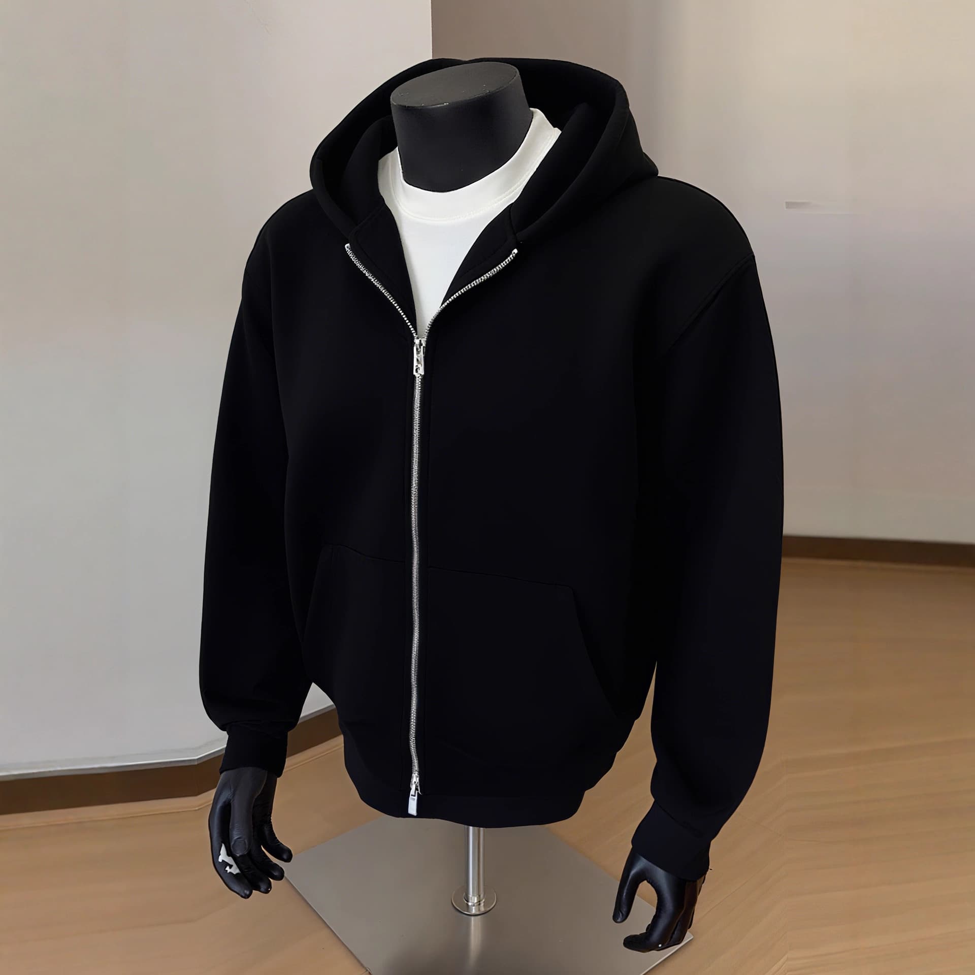 26 Years Old New Black Cardigan Sweater Men's Spring And Autumn Cleanfit Double-ended Zipper Jacket American Hoodie
