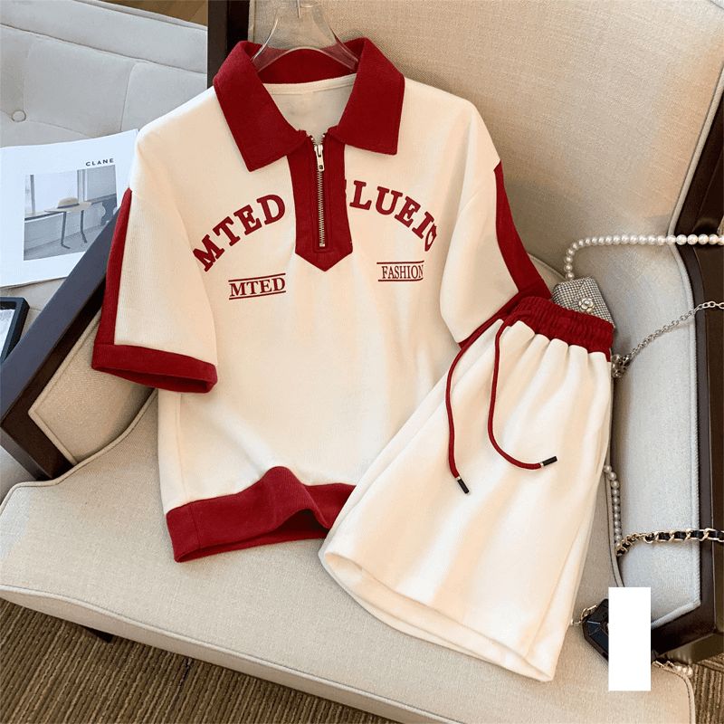 Women's Summer lapel design casual sports fashion suit for women loose short-sleeved shorts fashionable two-piece suit