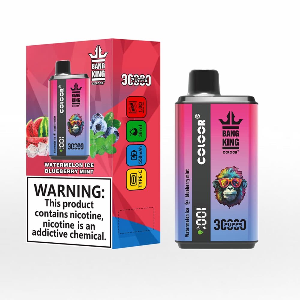 Bang King 30 000 bouffées, une cigarette électronique jetable, deux saveurs, 12 saveurs fruitées, capacité de 36 ml, batterie de 550 mAh
