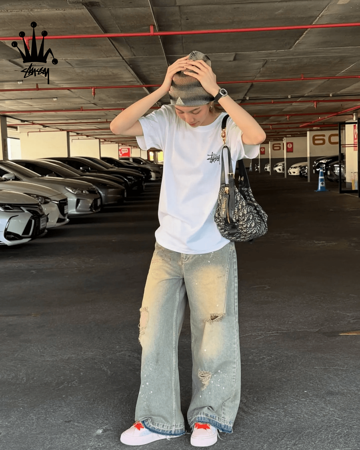 Stussy SS23 Basic St Ü Ssy Tee Letter Logo Printed Round Neck Hooded Short Sleeve T-shirt For Couples
