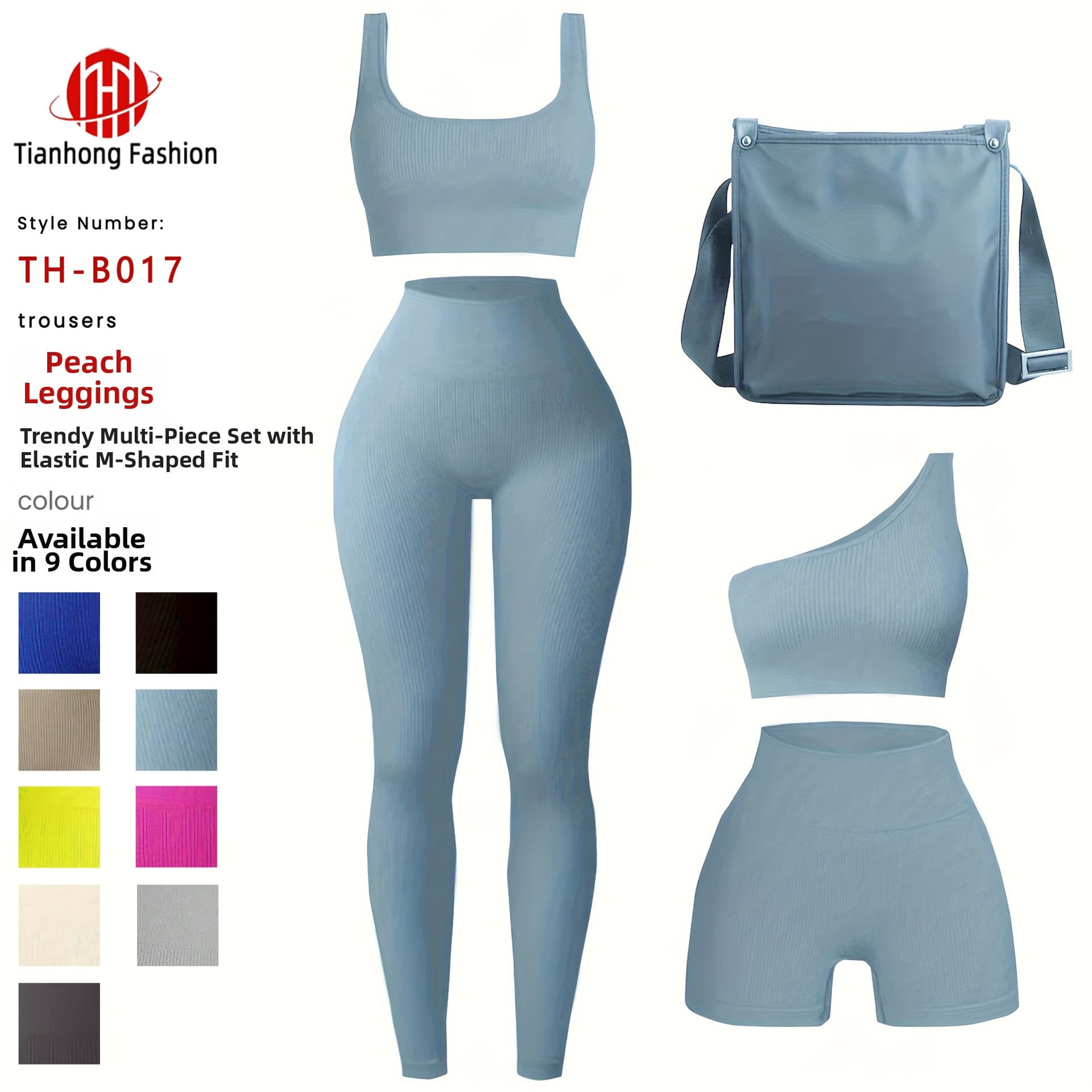 Women's Seamless High Elasticity Yoga Wear Set Gym Tights Breathable Sweat Wicking Fitness Pants
