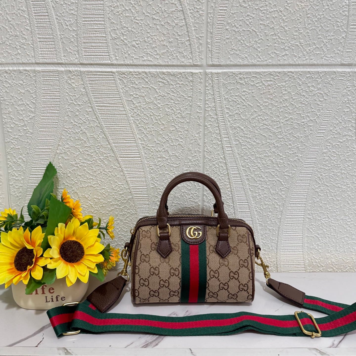 Sac Boston Gucci petit modèle, sac oreiller, sac à main femme de haute qualité, sac bandoulière large