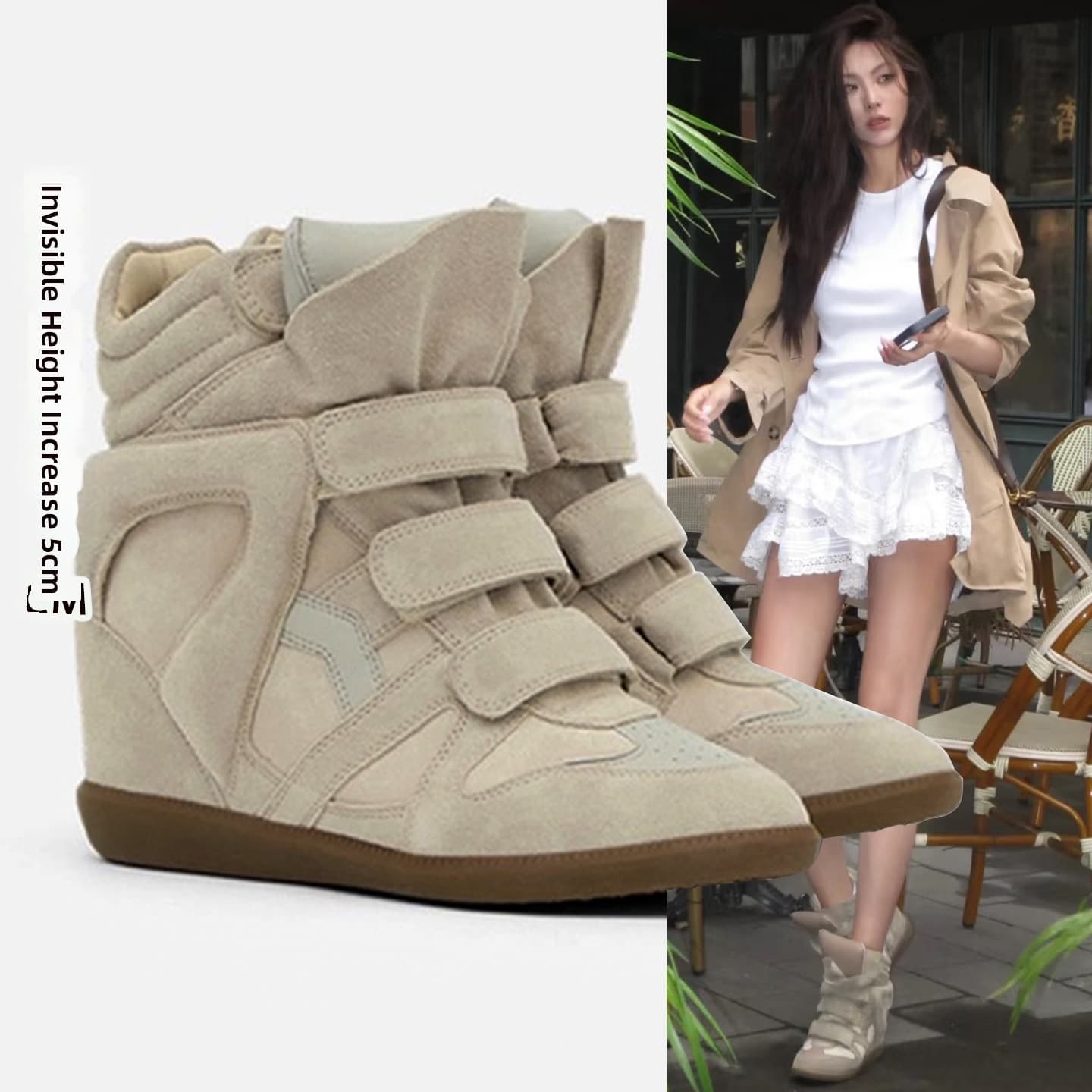 Women's High Top Shoes European American Style Casual Sports Versatile Fashion