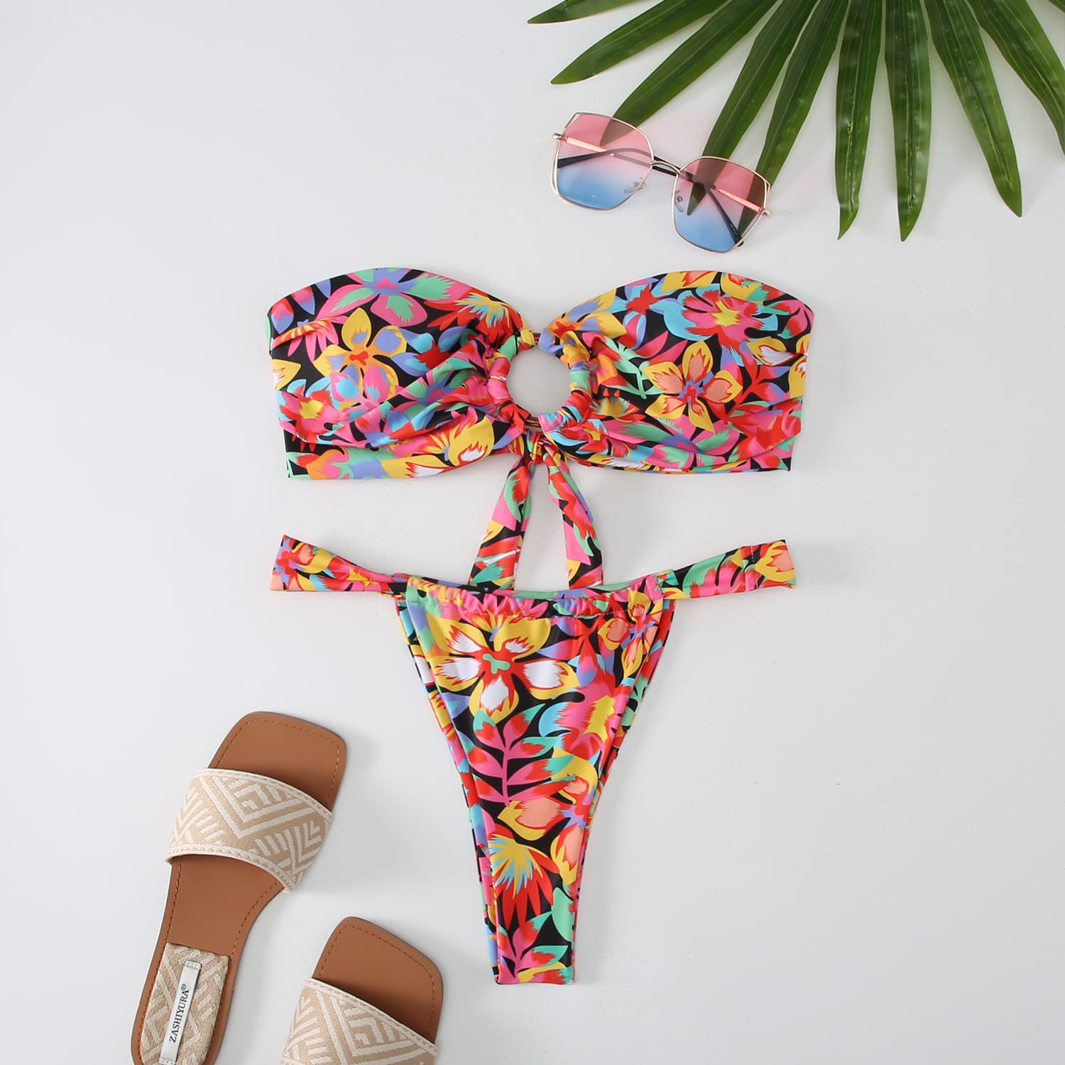 Women's Clothing Split Bikini Printed Sexy Tight Beach Swimsuit