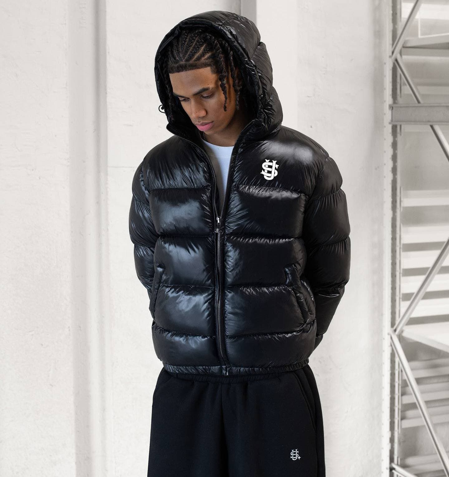 Men's FleecePrinted Patterns Thick Cotton Padded Jacket For Men's Hooded Jacket, Men's Cotton Padded Coat For Teenagers And Students