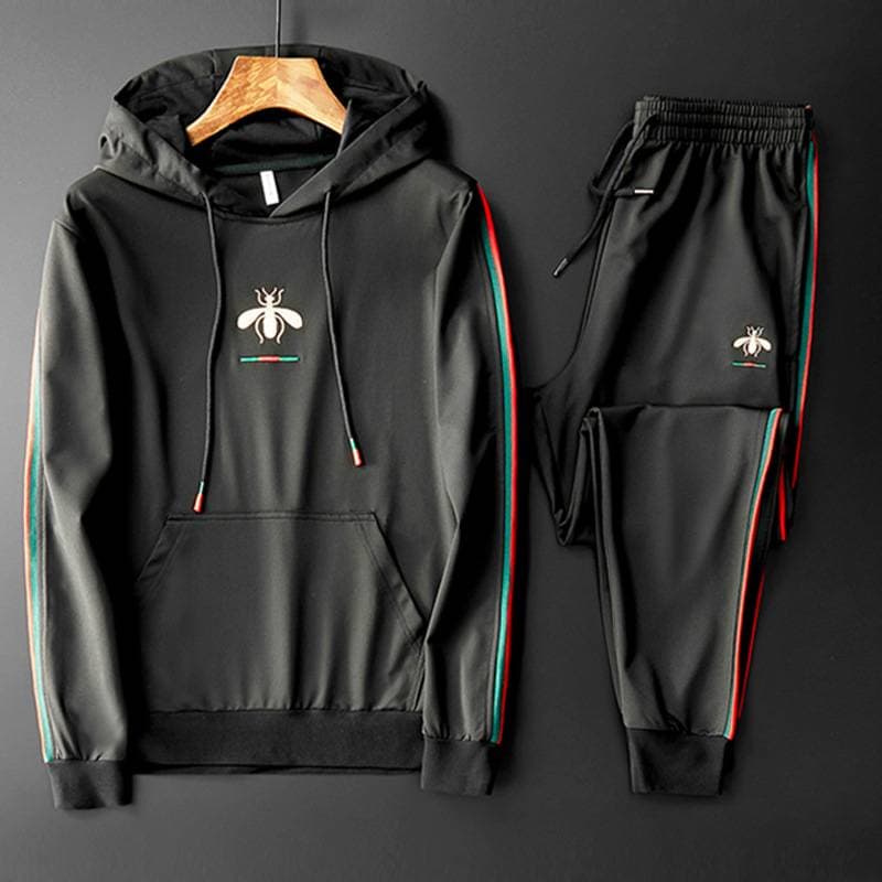 Men's Embroidered Hoodie Set – Style Sportswear (2-Piece & All Season)