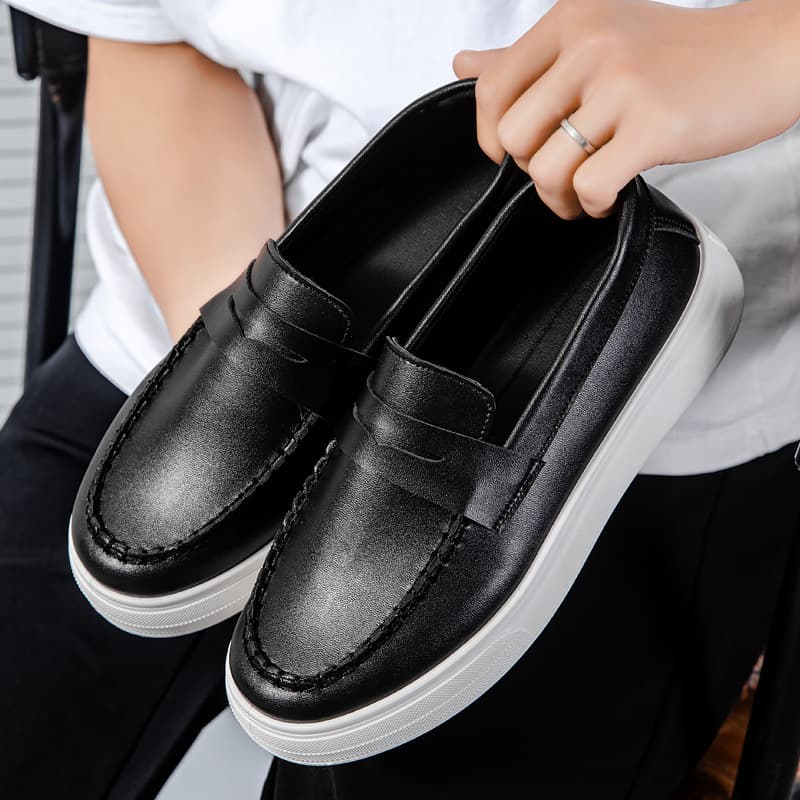 Bean shoes Men's shoes Loafers Fashion casual leather shoes Youth fashion shoes