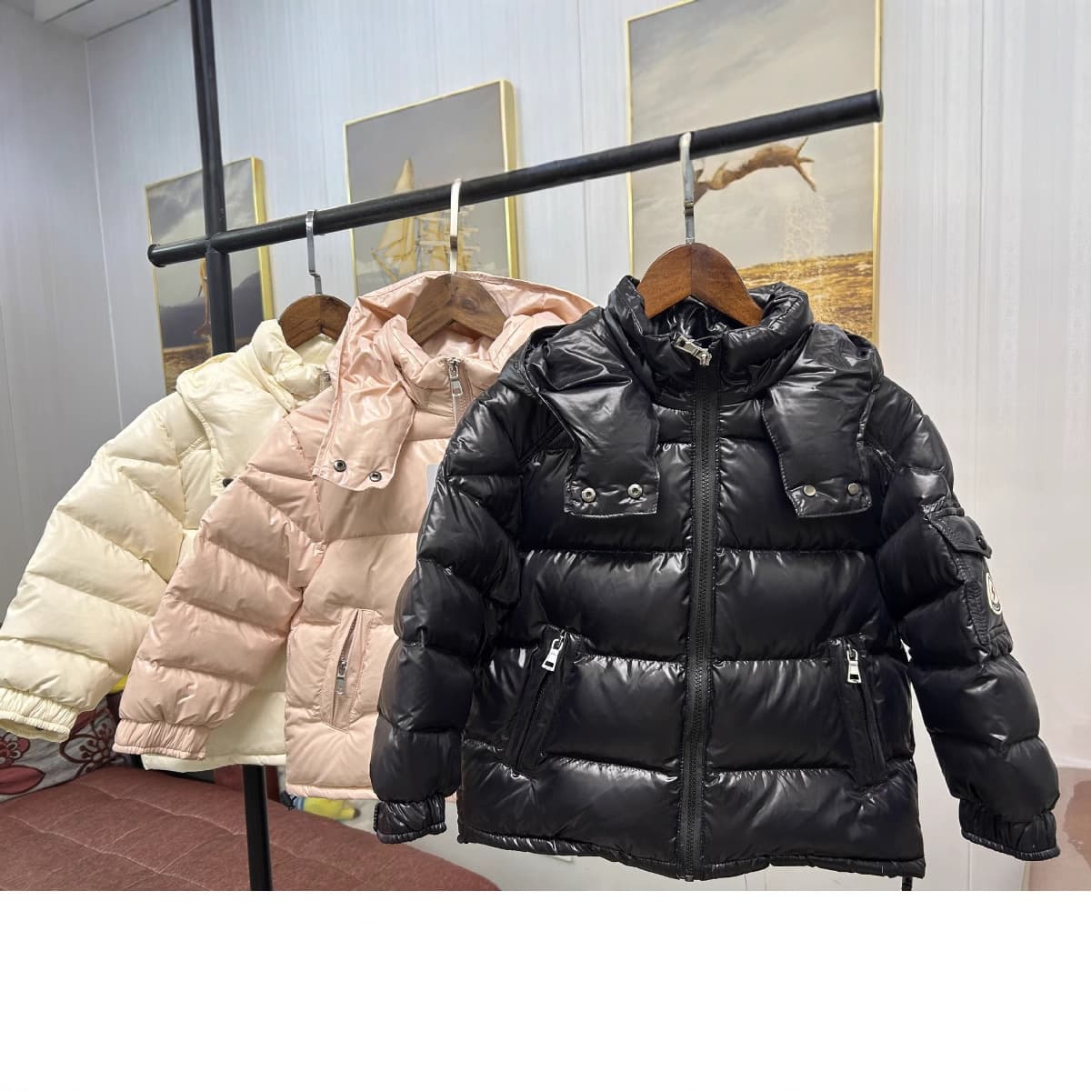 Children's Down Jacket Thickened Detachable Hooded 2024 Winter New White Duck Down Boys And Girls Short Coat For Middle And Large Children