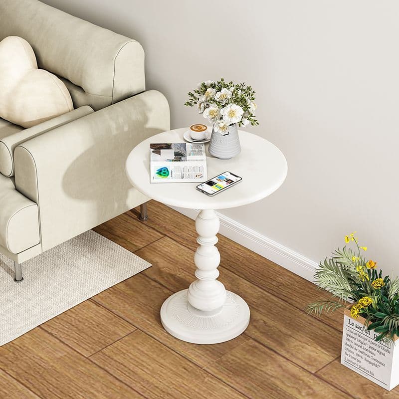 Nordic Iron Art Small Round Coffee Living Room Sofa Side Bedroom Bedside Table Home French Style