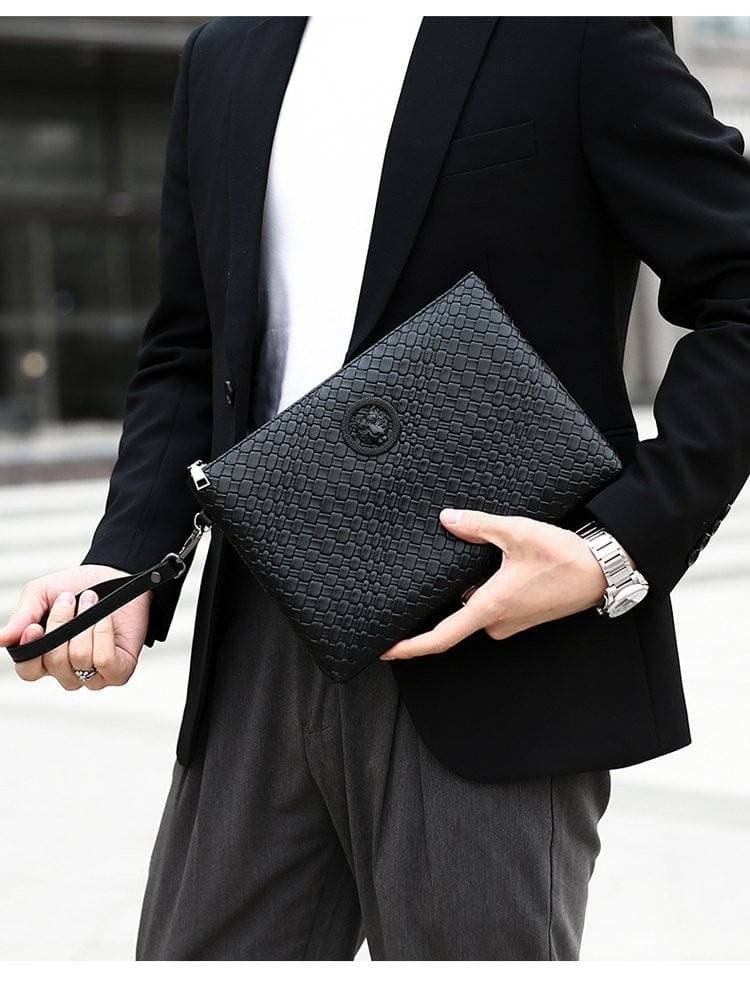 New Business Men's Hand Bag Personality Tiger Head Multi-layer Mobile Phone Bag Key Bag