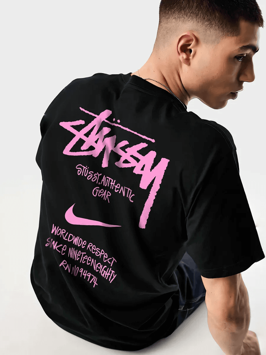STUSSY&NIKE Collaboration Fashionable And Comfortable Pure Cotton Short Sleeved T-shirt For Both Men And Women