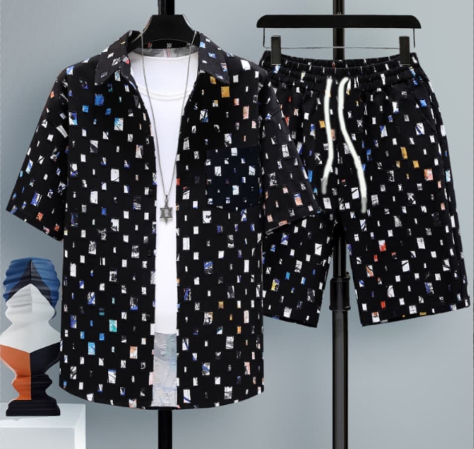 Vêtements pour hommes [UrbanEdge] Ensemble à manches courtes pour homme – Style urbain | Coupe décontractée