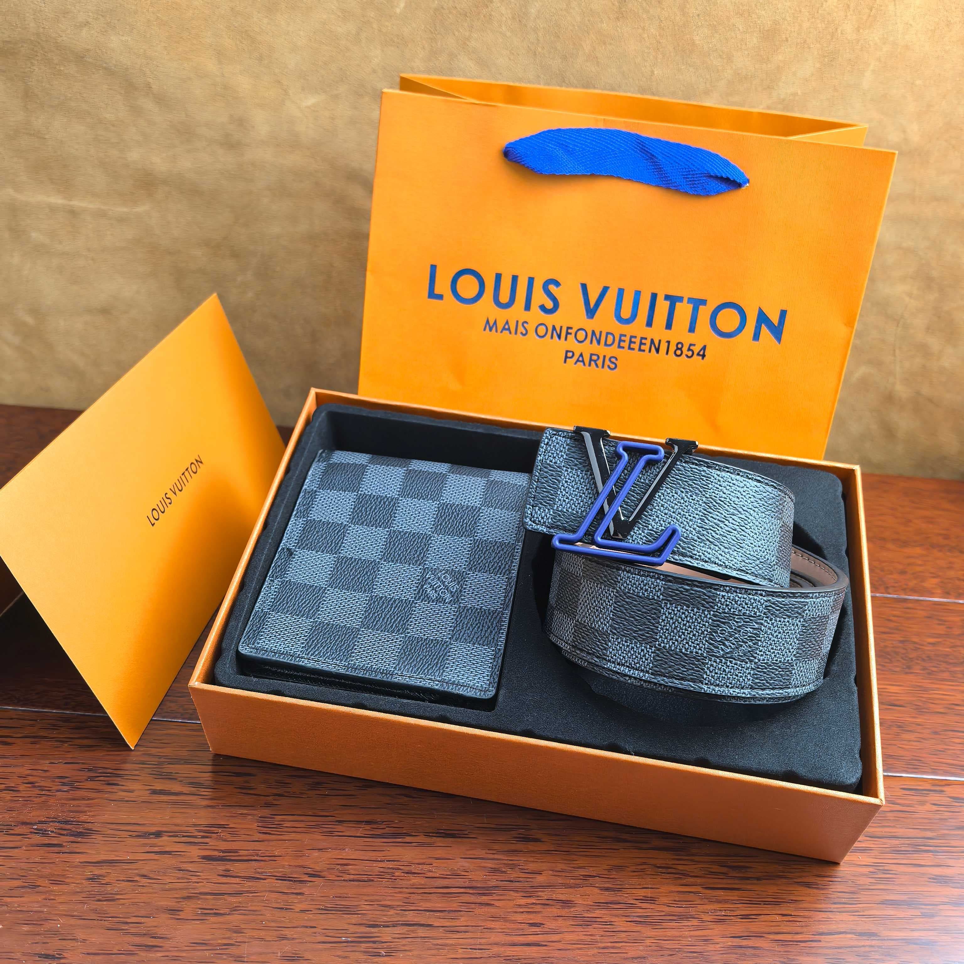 Coffret cadeau - Combinaison portefeuille et ceinture pour homme, luxueuse et tendance