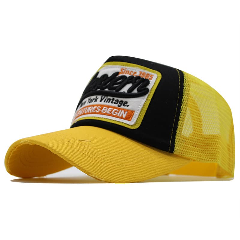 Casquette de baseball brodée New Letter pour homme et femme, style snapback hip-hop, casquette trucker d'été en maille, style os, casquette Dad Ha