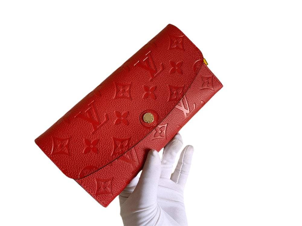 Emily Alphabet en relief fermeture à pression en cuir gaufré portefeuille long portefeuille pochette tempérament