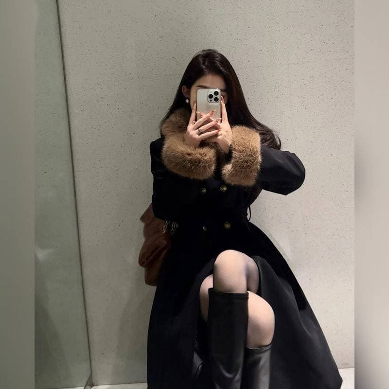Women's Clothing high end fashion mid length coat