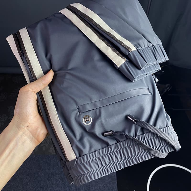 Men's Clothing goods light luxury ice silk pants men summer style brand design striped sweatpants casual pants sports pants 2024 new