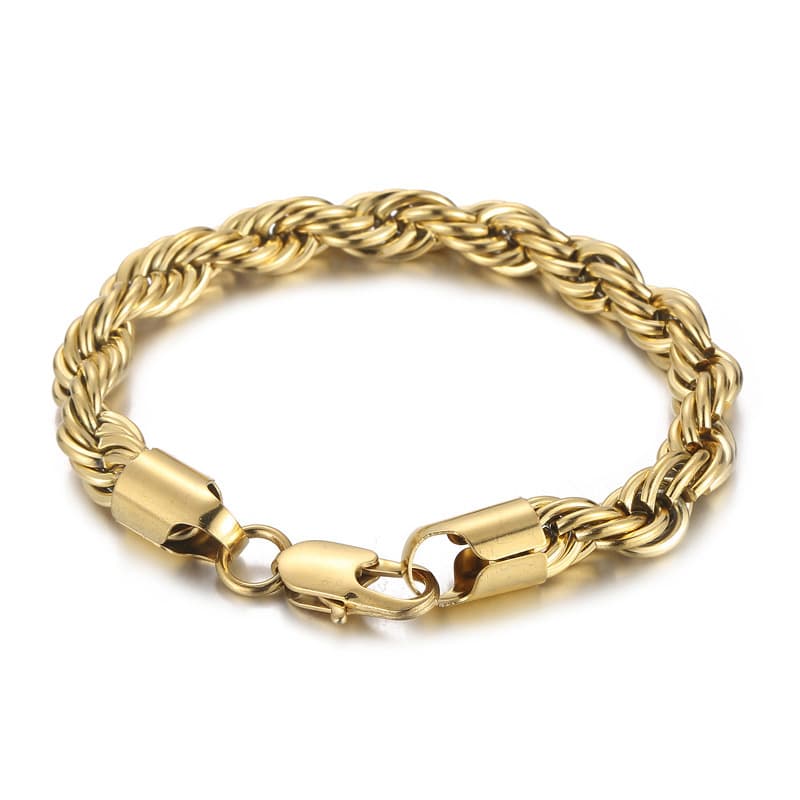 Bracelets pour hommes en acier titane, bijoux tendance, simples, avec boucle torsadée, 4/6/8 mm