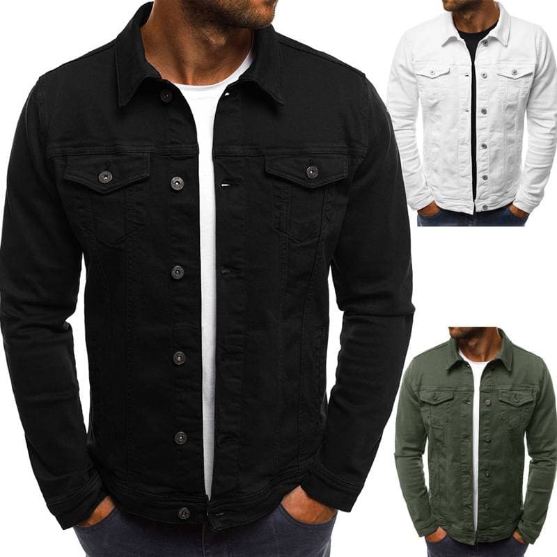 Men's Clothing Fashion Simple Denim Jacket Men's Trendy Slim Top Short Casual Jacket