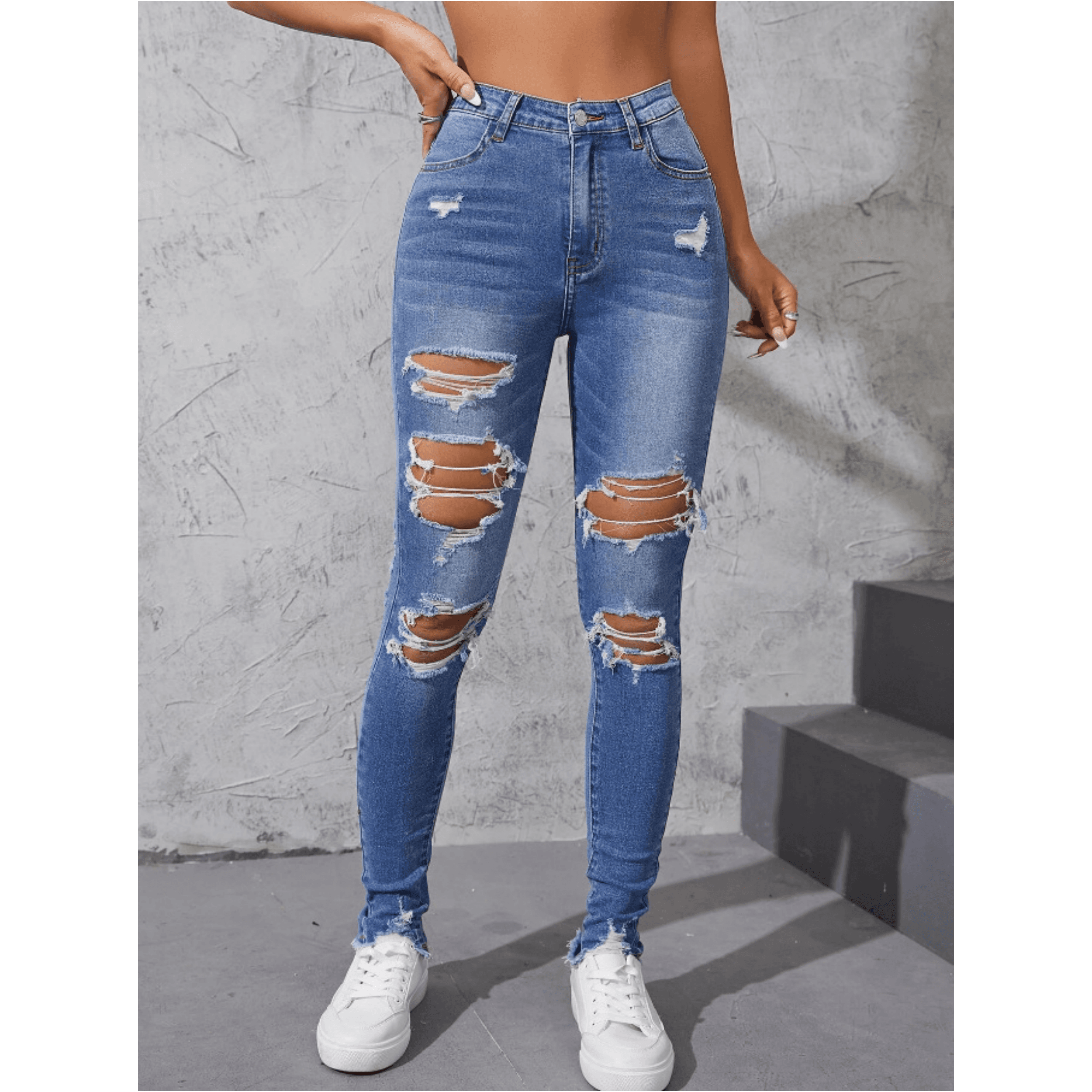 Ripped Tight Casual Fashion Slimming Pencil Pants For Women