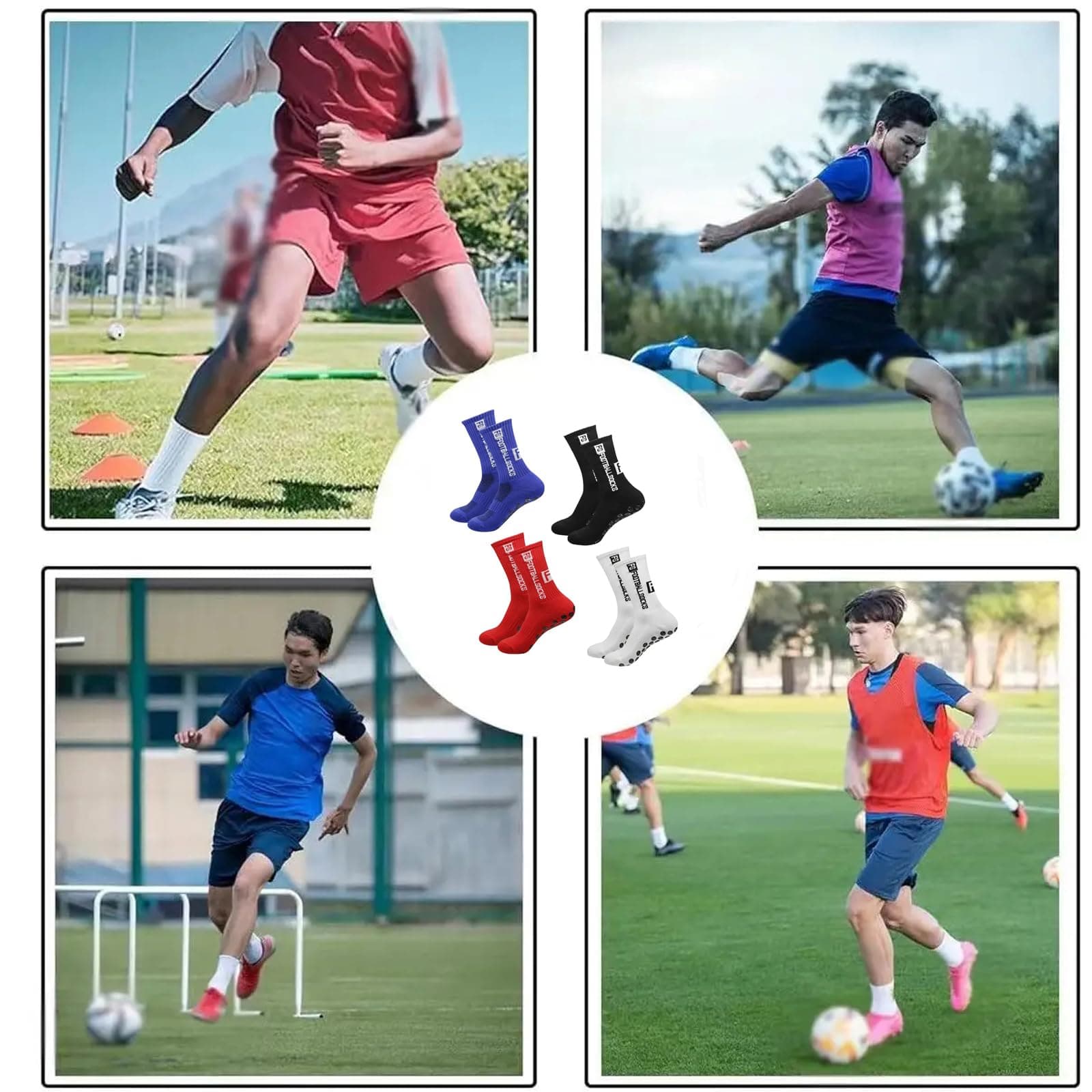 Unisex Anti-Slip Sports Socks – Silicone Grip Football/Basketball Mid-Crew Socks (11 Colors)​