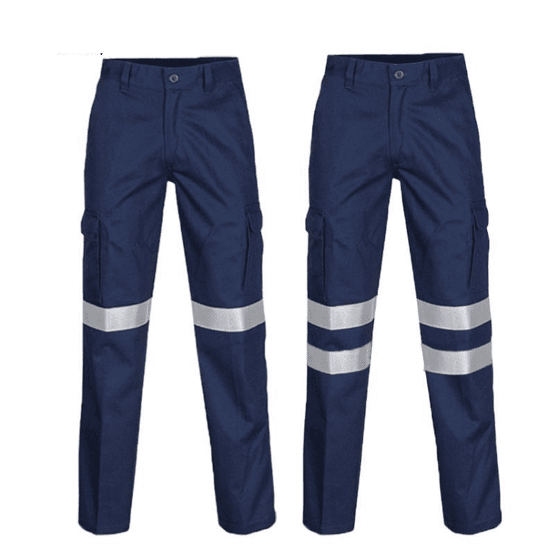 Men's Clothing Reflective Strip Work Pants Men Construction Workers Underground Engineering Dock Labor Protection Pure Cotton Work Clothes