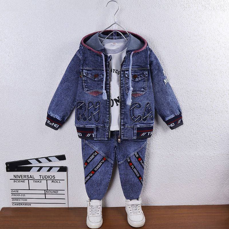 Children's Clothing Boys Spring Suits Spring New Casual Denim Western Style Two Piece Suits For Boys Handsome And Trendy