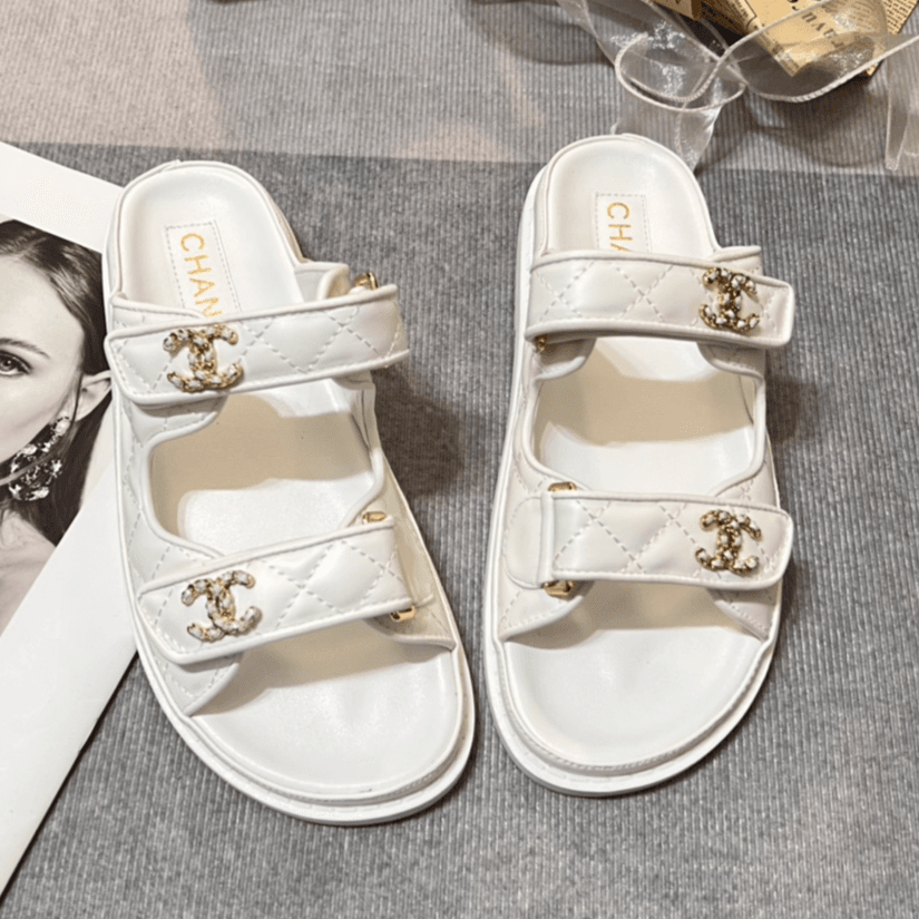 Pantoufles pour femmes mode Velcro pantoufles plates intérieur extérieur pantoufles décontractées