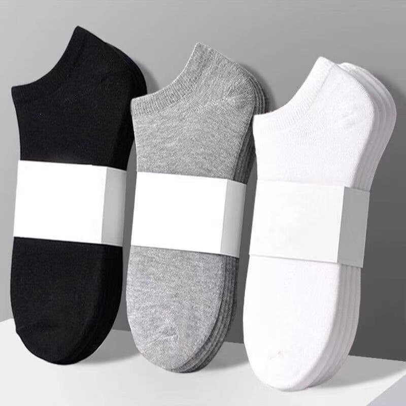 Men's Classic Black, White And Grey Invisible Boat Socks, Sweat-absorbing And Odor-proof Thin Sports Short Socks For Spring And Summer (five Pairs)