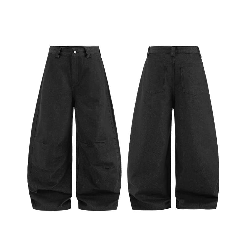 Men's Clothing Original Denim Jeans New Arrival American Street Solid Color Scimitar Casual Pants