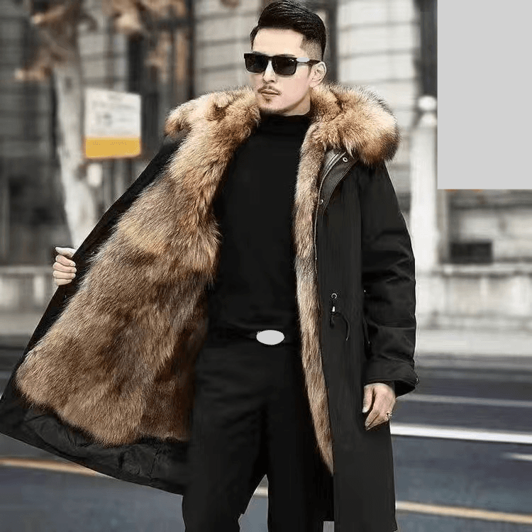 Men's Clothing Winter New Parker Fur Jacket Men's Mid Length Removable Mink Fur Liner Mink Velvet