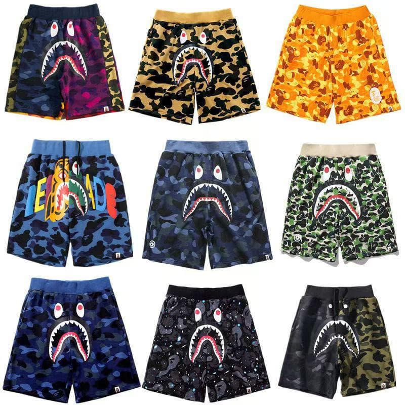 A BATHONG APE Ape Head Shark Shorts Ape Head Shorts Five Leg Casual Shorts, Made Of Pure Cotton Fabric