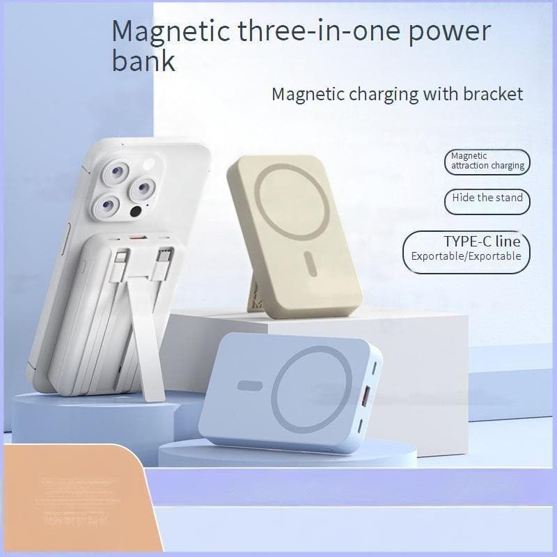 Power Bank Magnetic Wireless Charging Treasure 10000 MAh With Built In Line Super Fast Charging Mobile Power Printing