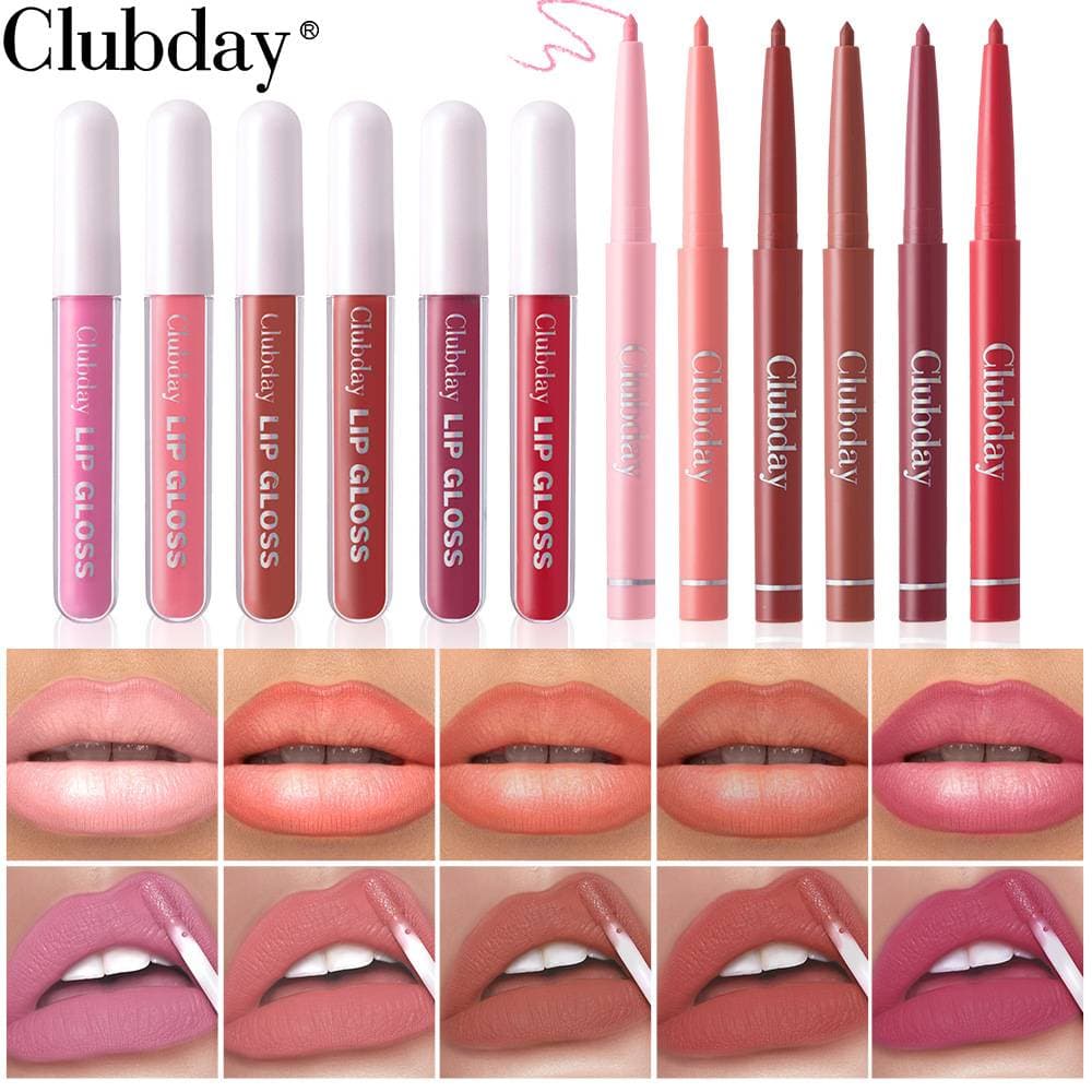12pcs/set Matte Lip Set – 12 Long-Lasting Lip Tints & Pencils (Velvet & Transfer-Proof)