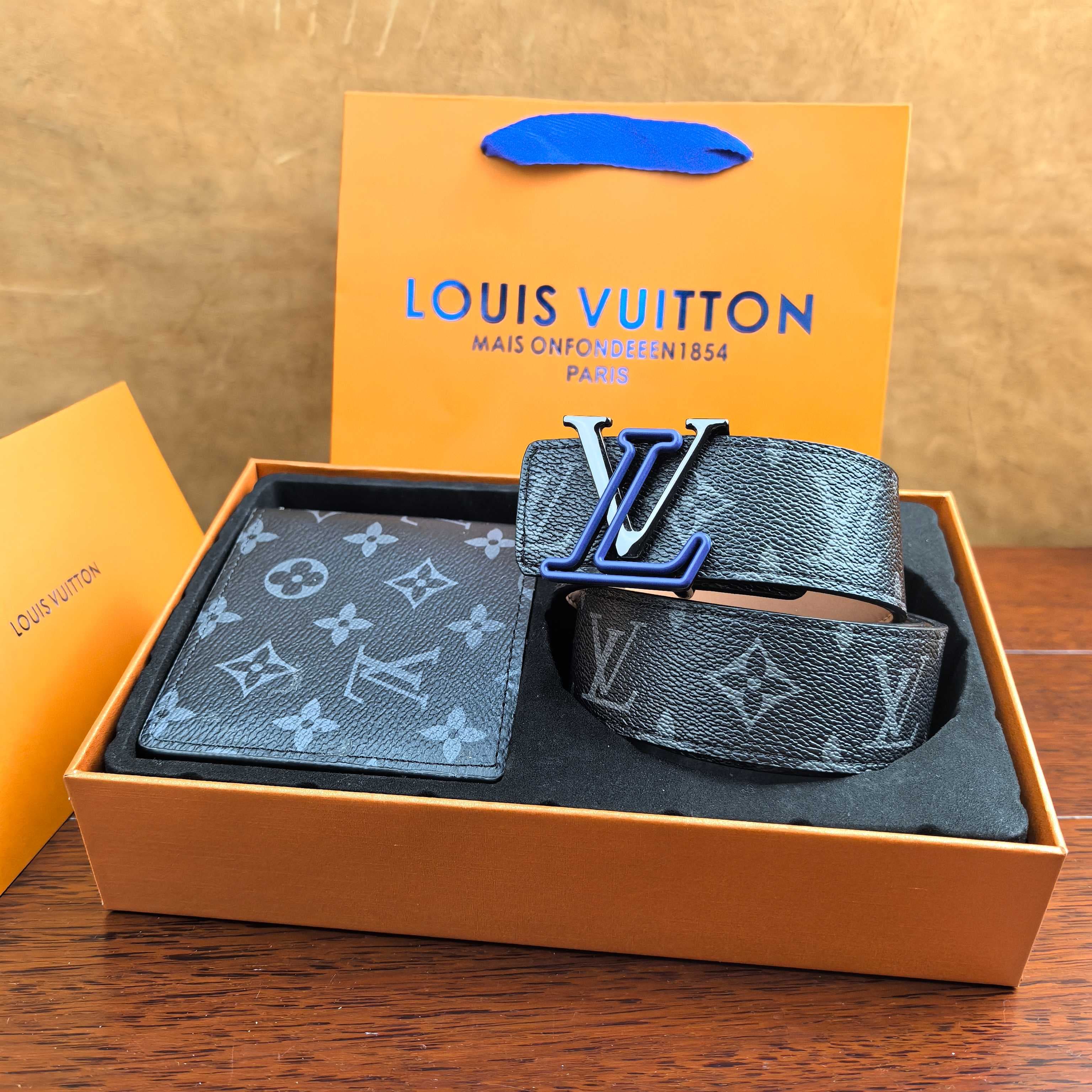 Coffret cadeau - Combinaison portefeuille et ceinture pour homme, luxueuse et tendance