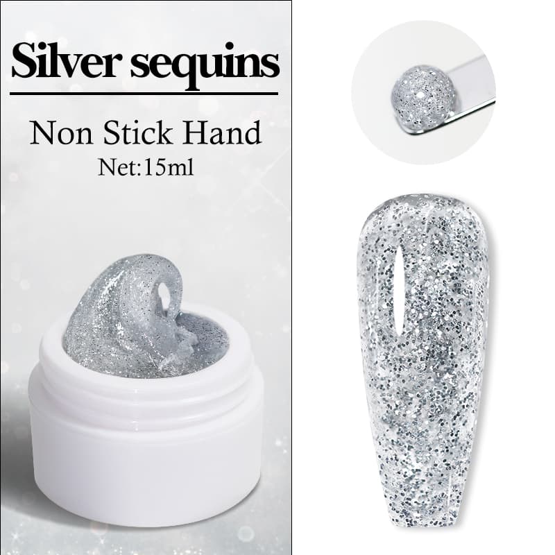 Arte Clavo 9 Colors Glitter Non Stick Hand Extension Nail Gel Polish Nude Pink White Nail Art Gel Soak Off UV Gel For Manicure