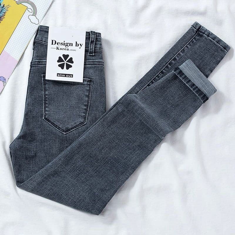 Women's Clothing Women's Slim Fit High Waisted Jeans New Nine Point Pencil Pants Autumn