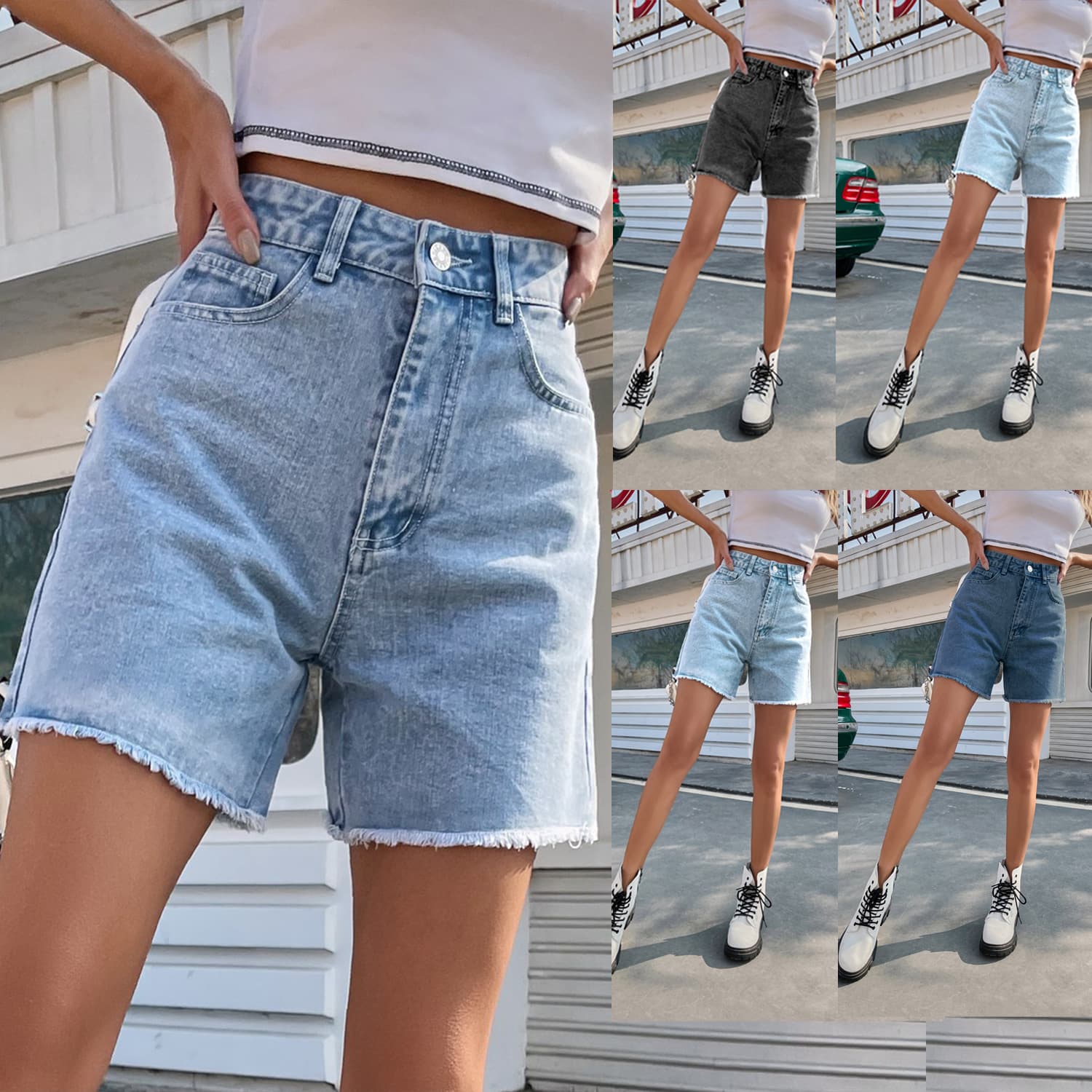 Trendy Loose Casual Women's New Denim Shorts High Waist Loose Slim Fit Pants