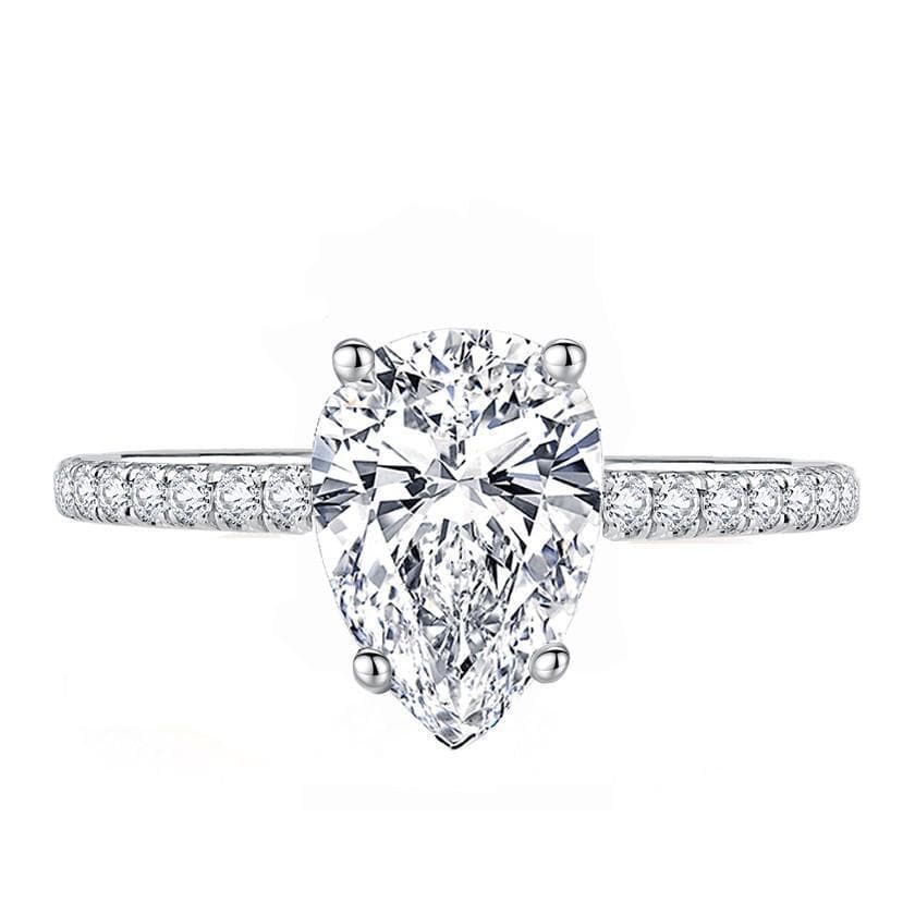 3A Zircon Inlaid Full Diamond Super Flash Engagement Ring