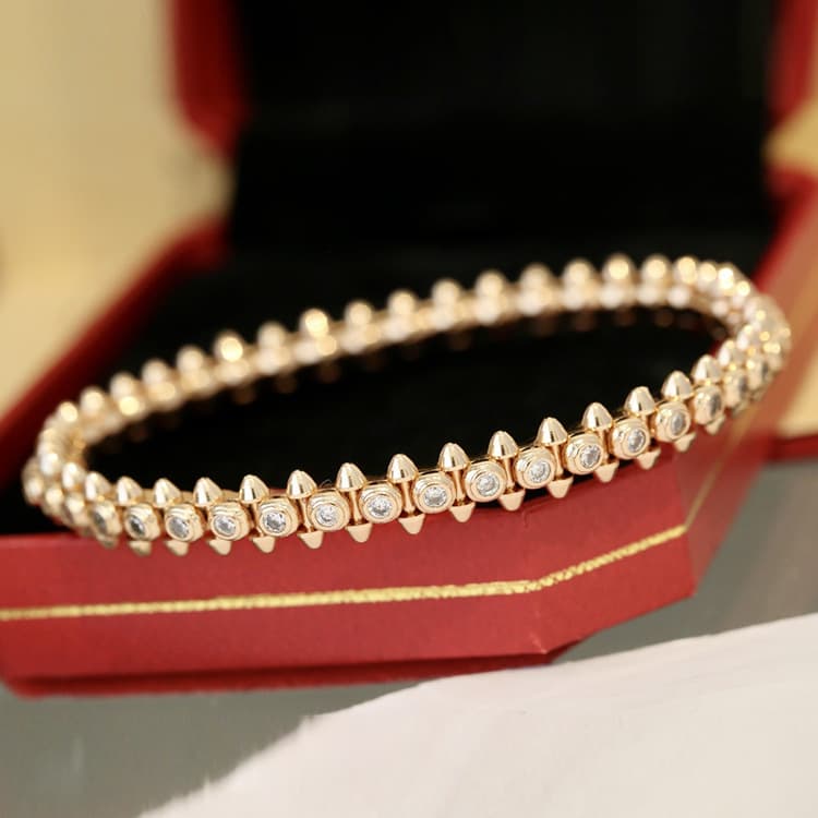 Designer Women's Classic Diamond Pyramid Liuding Bullet Set Zircon Bracelet with Rose Gold Light Luxury Bracelet