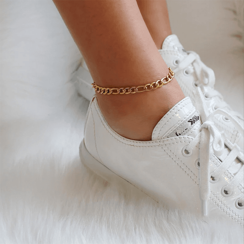 Women's Jewelry Titanium Steel Anklet Women's Simple And Versatile Stainless Steel K Gold Foot Jewelry Does Not Fade Anklet