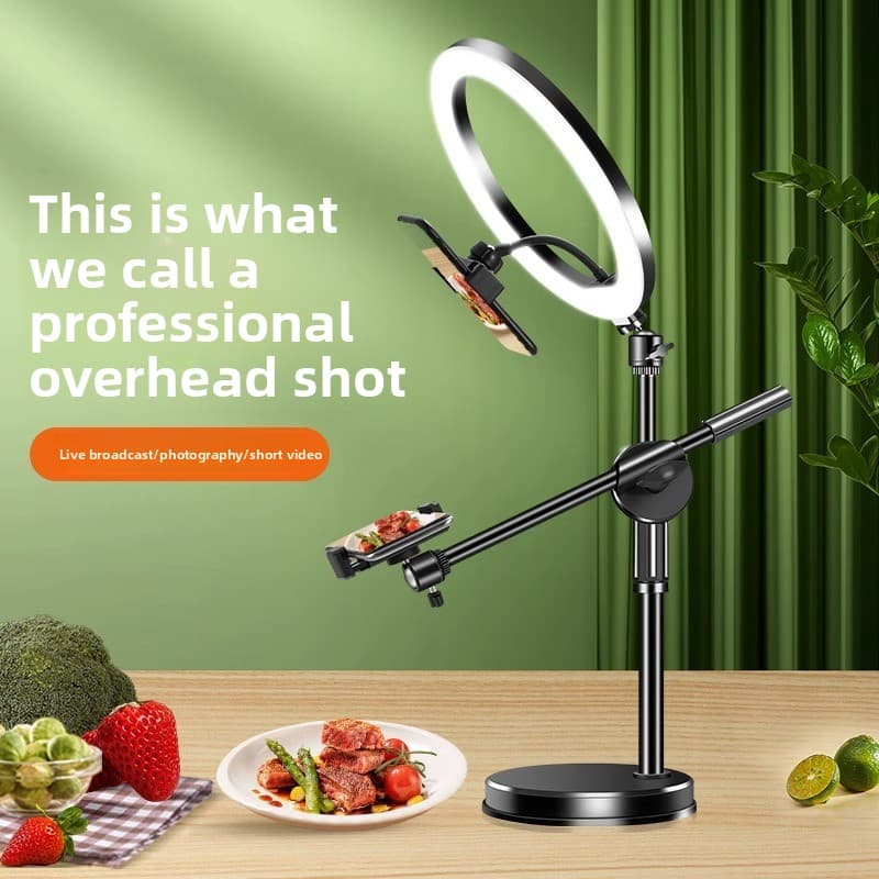 Desktop Overhead Phone New Live Streaming Video Recording Vlog Food Shooting Artifact With Fill Light Stand