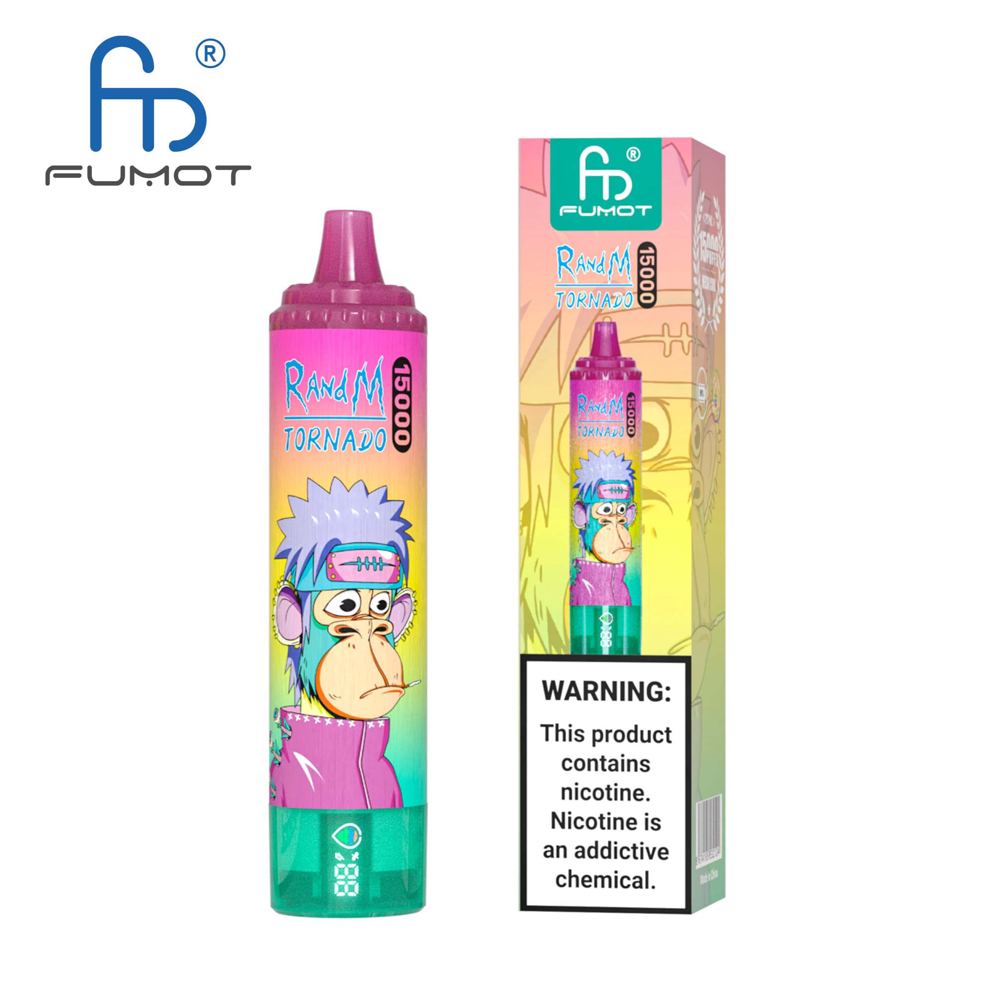 15PCS 15000 Puffs RANDM TORNADO Fraise Kiwi Saveur Fruitée Jetables Vape Cigarettes Électroniques Appareil Kit De Démarrage